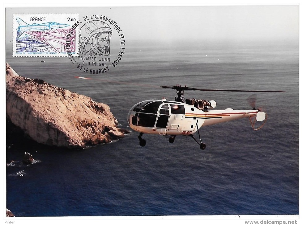 HELICOPTERE  - Salon International De L´Aéronautique LE BOURGET - 6 Juin 1981 - Timbre Philatélique - Helikopters