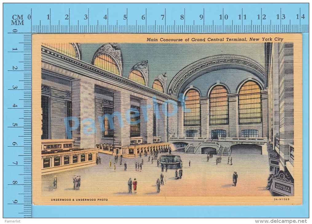 CPSM, New York   ( Main Concource Of Grand Central Terminal New York City ) Linen Postcard Recto/Verso - Grand Central Terminal