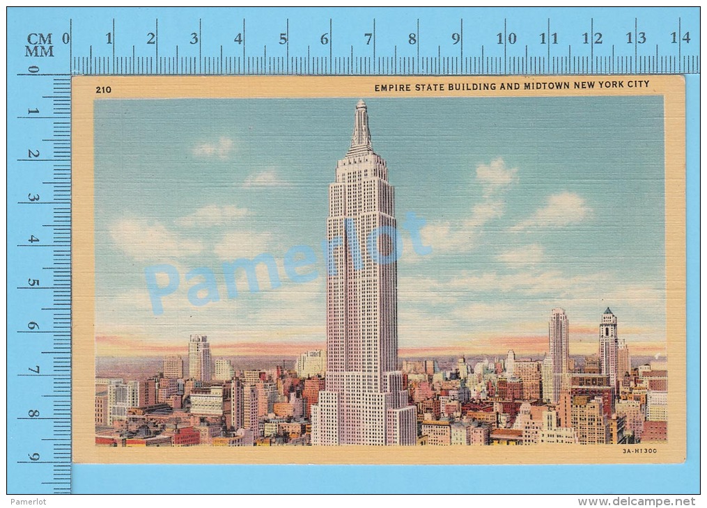 CPSM,  New York ( Empire State Building New York City ) Linen Postcard Recto/Verso - Empire State Building