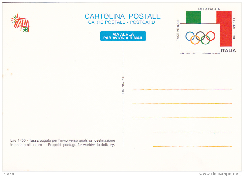 Italy 1998 Prepaid Postcard Olympic Gold Unused - Other & Unclassified