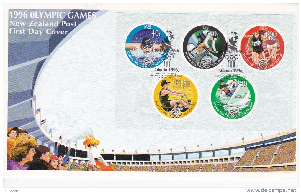 New Zealand 1996 Atlanta Olympics Miniature Sheet FDC - Summer 1996: Atlanta