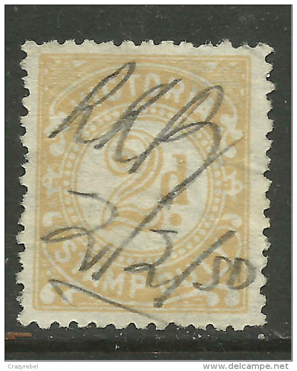 Victoria Australia 1923 QV 2d Yellow Stamp Duty ..  ( C342 ) - Used Stamps