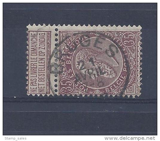 N°61 (ntz) GESTEMPELD Bruges - 1893-1900 Fine Barbe