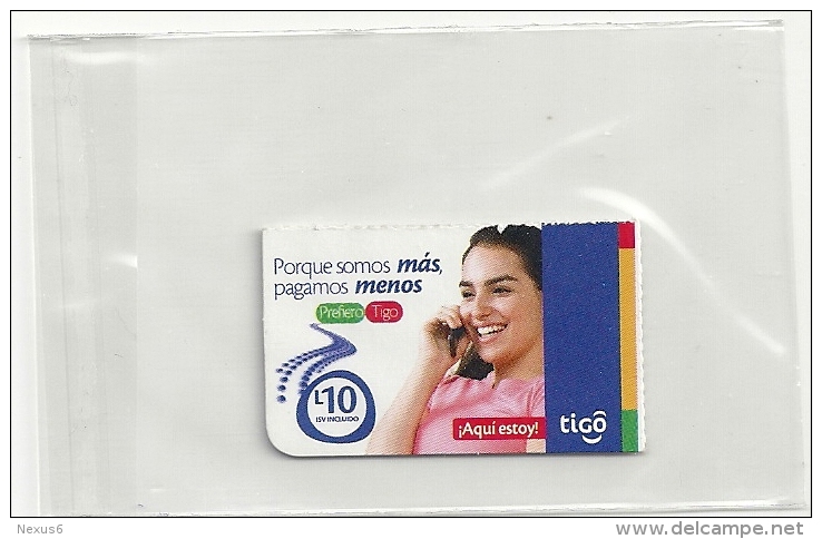 Honduras - (Tigo) Porque Somos Más Pagamos Menos, Mini GSM Refill 10H Lempira, Used - Honduras