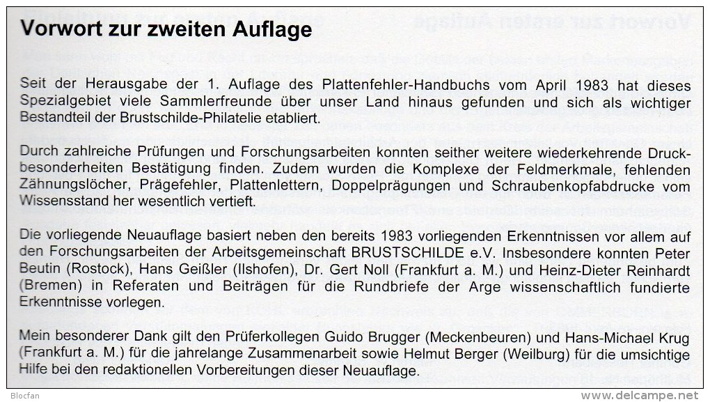 MICHEL Deutschland Brustschild-Handbuch 2001 Neu 78€ Deutsche Reich Plattenfehler DR Kaiserreich Special Catalog Germany - Boeken & CD's