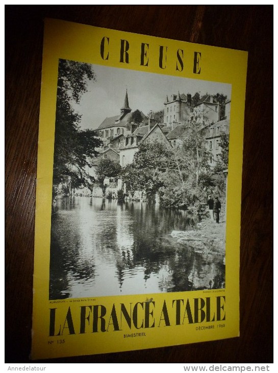 1968  LA FRANCE A TABLE : La CREUSE (Aubusson, Evaux-les-Bains,Crocq, Glenic, Felletin,Fresselines, Une Paire De Boeufs - Autres & Non Classés