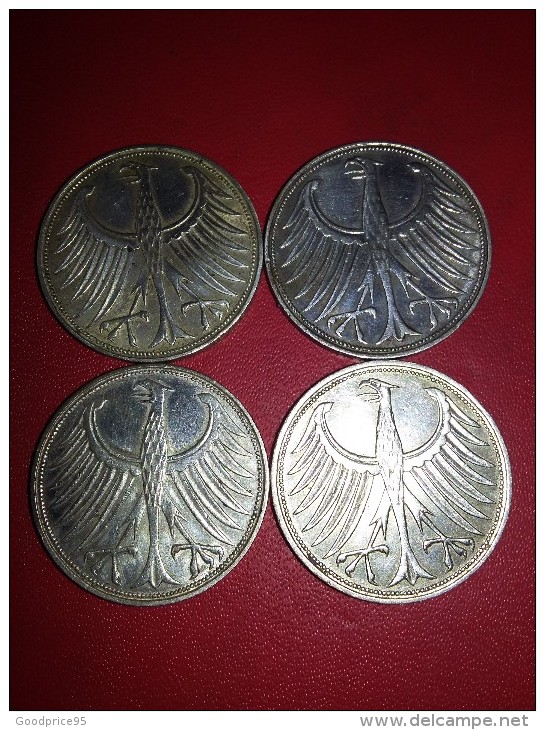 LOT DE 4 (5 MARK 1951 D-F-G-J) EN SUP - 5 Marchi