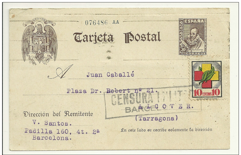 ESPAÑA - TARJETA ENTERO POSTAL Nº 83 / CERVANTES - Used Stamps