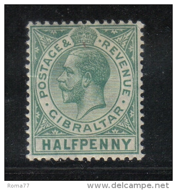 W938 - GIBILTERRA 1912 , GIORGIO V  N. 63 Linguellato Mint . Fil CA Mult - Gibilterra