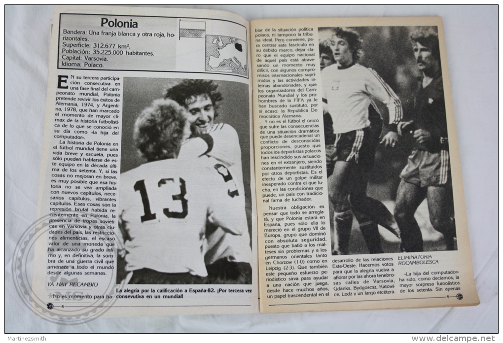 1982 FIFA World Cup - Spanish Magazine - Poland Players & Team - Lato, Boniek...