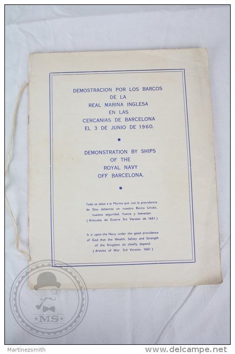 1960 Great Military Programme Document & Images  About The Demonstration By Ships Of The Royal Navy Off Barcelona. - Luchtvaart