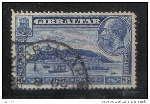 W1097 - GIBILTERRA 1931 , GIORGIO V  N  94A Dent 13 1/2 X 14 Usato. - Gibilterra