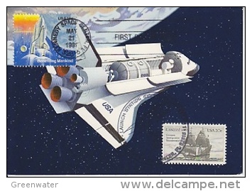 Switzerland 1981 Postal Stationery Frontside 2 US Stamps Ca Kennedy Space Center, Ca Launch Station Spacelab (19967) - Europa