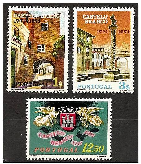 PORTUGAL 1971 - 200th ANNIV. City Charter Of City Of CASTELO BRANCO / 3v - Mi1143-45 MNH ** Cv€3,50 B328 - Neufs