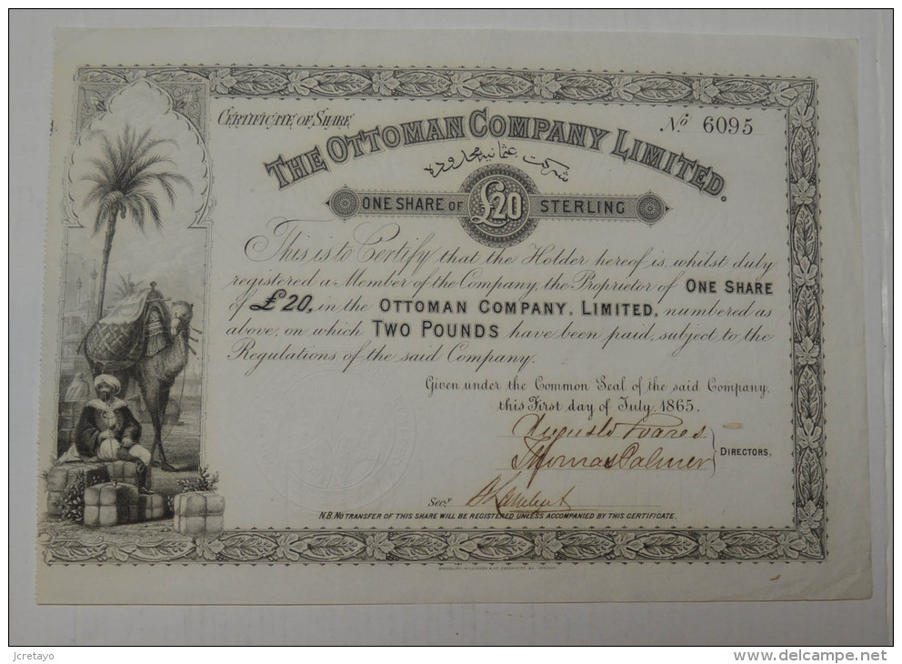 The Ottoman Company Limited, 1865, Tres Déco - Banque & Assurance