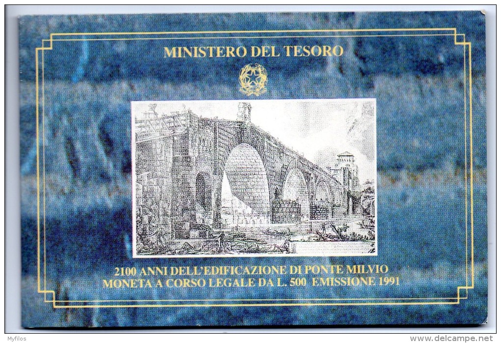 1991 ITALIA PONTE MILVIO LIRE 500 ARG FDC - Commemorative