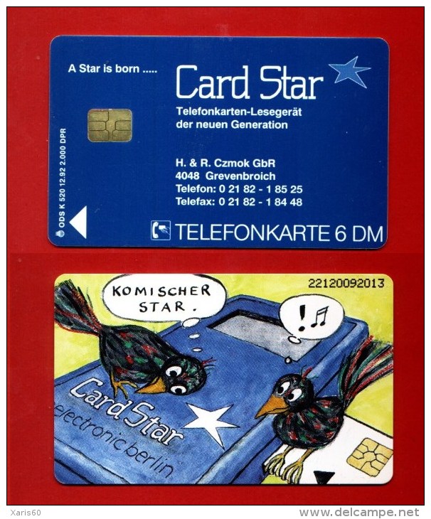 GERMANY: K-520 12/92  "Card Star" Used. (2.000ex) - K-Series : Série Clients