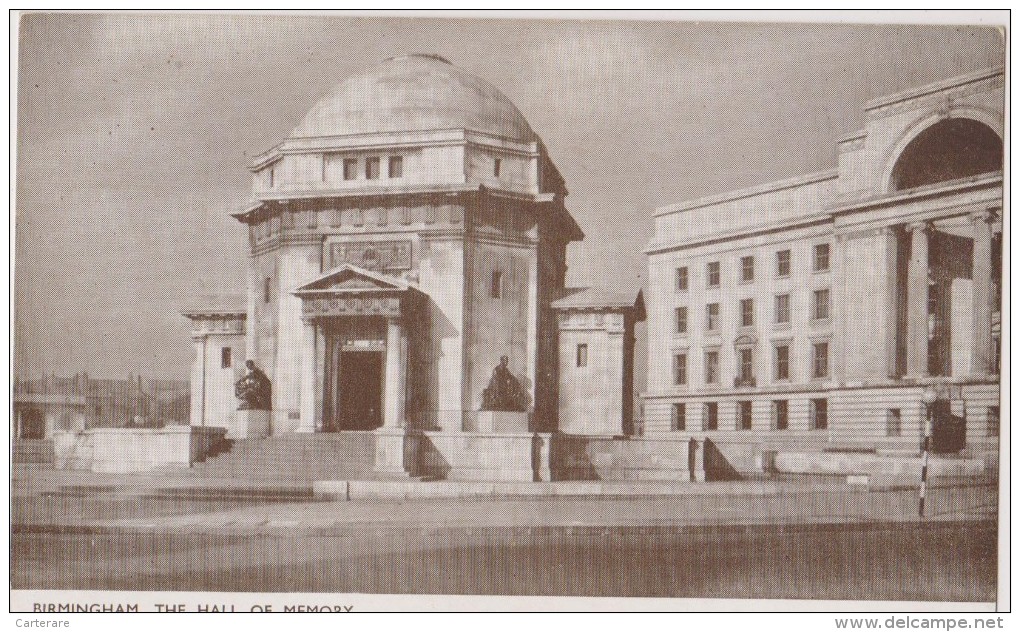 ROYAUME UNI,ANGLETERRE,england,WA RWICKSHIRE,BIRMINGHAM EN 1920,HALL OF MEMORY - Birmingham