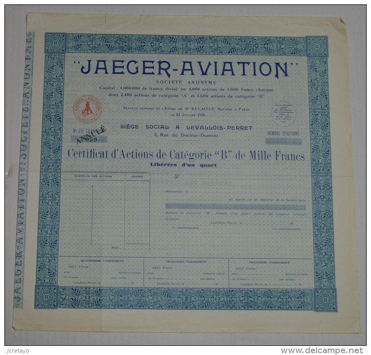 Jeager Aviation à Levallois Perret - Aviation