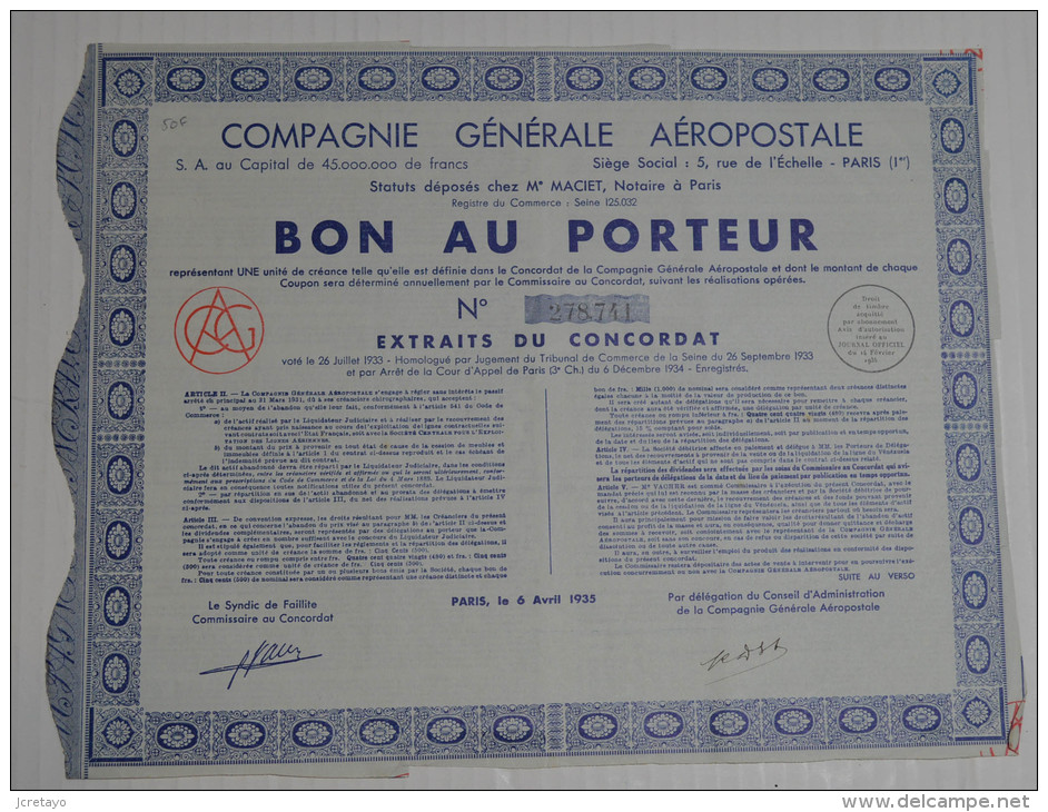 Cie Générale Aéropostale - Aviation