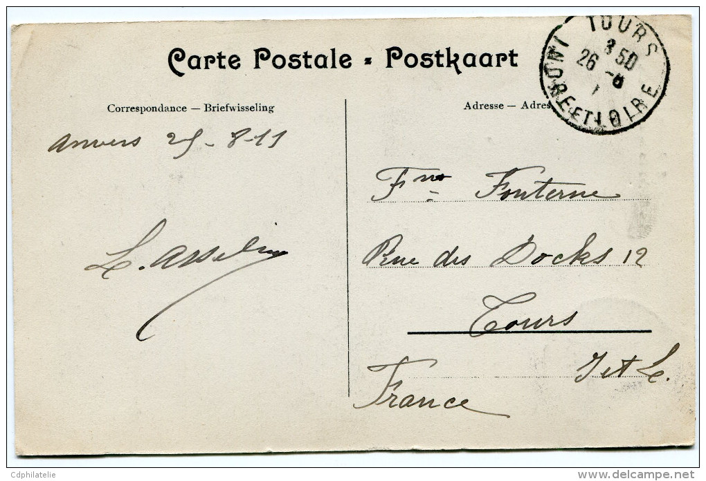 BELGIQUE THEME ESPERANTO CARTE POSTALE AVEC VIGNETTE 7e CONGRES INTERNATIONAL D'ESPERANTO A ANVERS...................... - Esperanto