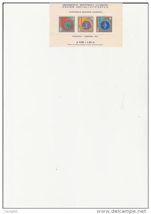 POLOGNE - BLOC FEUILLET N° 26  NEUF X  ANNEE 1961 - Blocks & Sheetlets & Panes