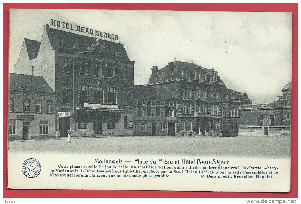 Morlanwelz - Hôtel Beau Séjour , Place Du Préau  -1957 ( Voir Verso ) - Morlanwelz