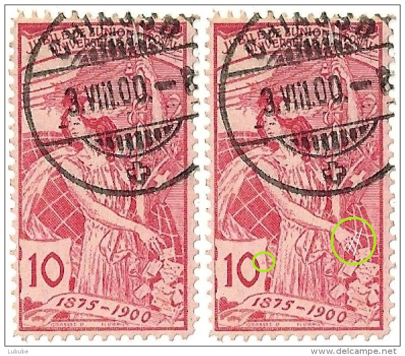 UPU 78A  10 Rp.rosa  CHIASSO  (Abart)        1900 - Usati