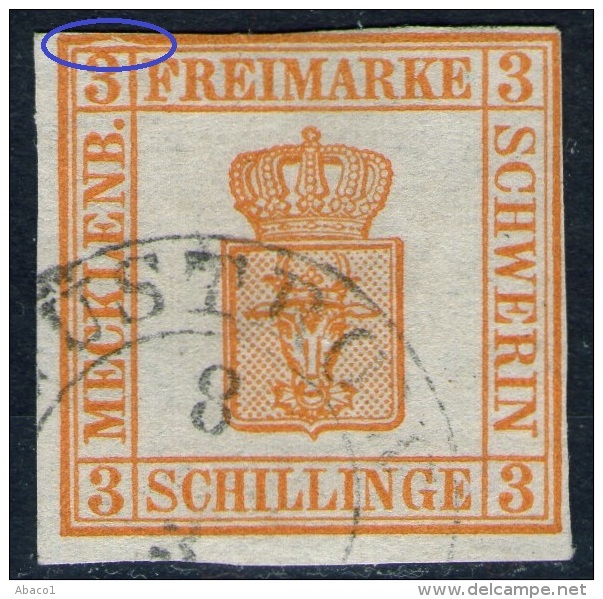 Güstrow 8/3 Auf 3 Shilling Gelborange - Schwerin Nr. 2 B Mit Abart - Pracht - Mecklenbourg-Schwerin