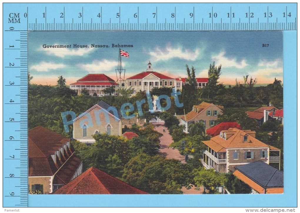 CPSM, Bahamas ( Government House Nassau) Linen Postcard Recto/Verso - Jungferninseln, Amerik.