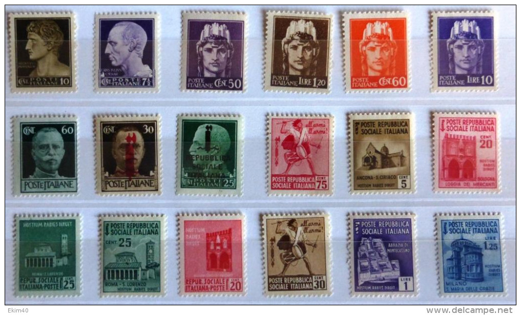 Selection Of 18 Old Mint-MNH  Stamps From Italy No DEL-1252. - Unclassified