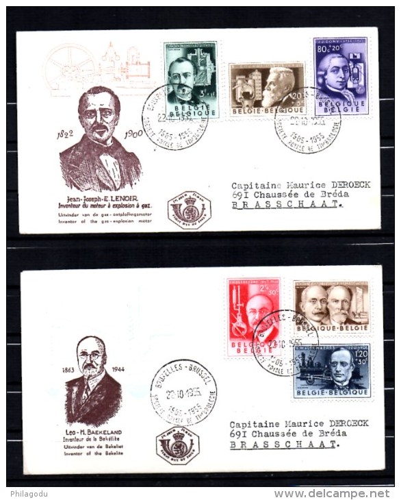 FDC, Série Les Inventeurs, 973 / 978, Cote 75 €, - 1951-1960