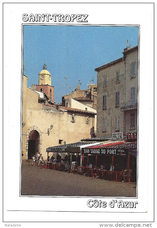 CPM - SAINT TROPEZ (83) Ambiance Sur Quais Du Port (bar Tabac Du Port - Presse - Snack "le Gorille" - Animée) - Saint-Tropez