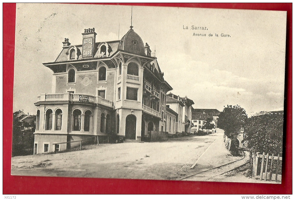 FVD-24  La Sarraz, Avenue De La Gare. Pub Bière Cardinal. Cachet Moiry 1911 - Bière