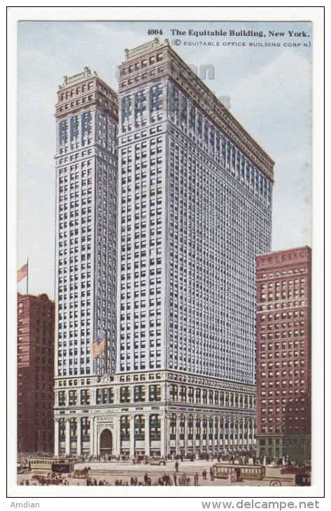 USA - NEW YORK CITY NY - EQUITABLE BUILDING - SKYSCRAPER - Antique Ca 1910s Unused Vintage Postcard [5773] - Other Monuments & Buildings