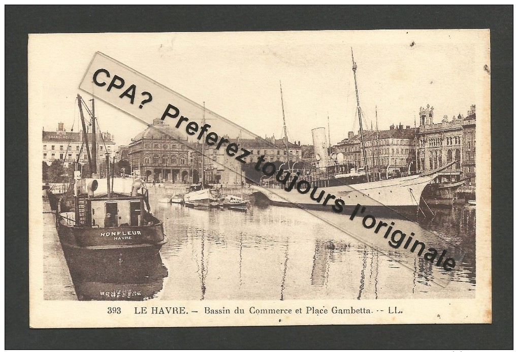 LE HAVRE 76 - Bassin De Commerce Et Place Gambetta - Yacht De Plaisance L' ARIANE Et Remorqueur HONFLEUR - Port