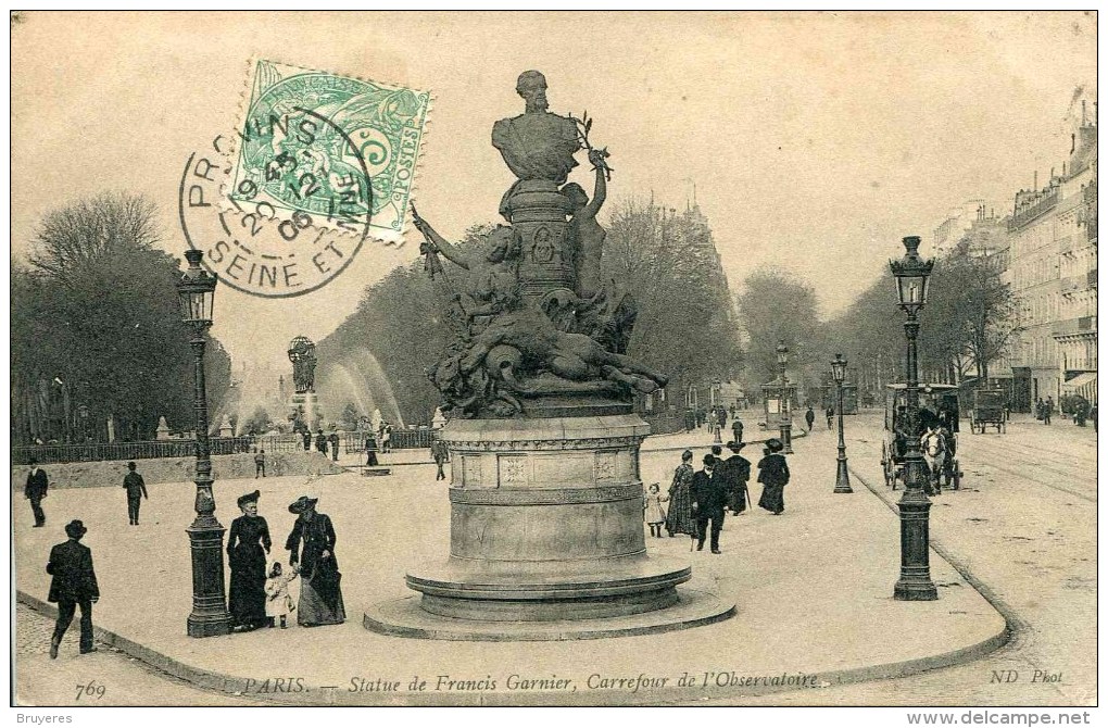 769   PARIS - Statue De Francis Garnier, Carrefour De L'Observatoire 5date 1906) - Standbeelden