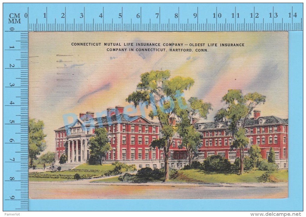 CPSM, New Jersey ( Conecticut Mutuel Lifr Insurance, Hartford, Cover Hartford  1949 ) Linen Postcard Recto/Verso - Hartford