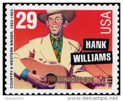 1993 USA Hank Williams Stamp Sc#2723 Famous Music Star Guitar Country Singer Composer - Sänger