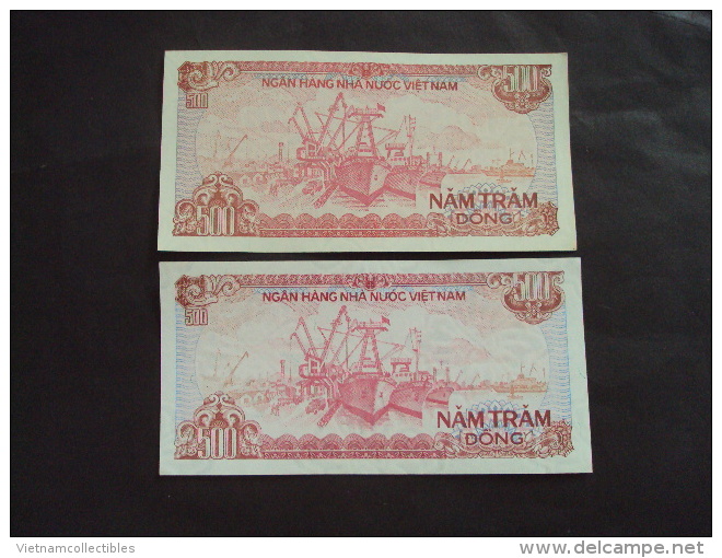 02 Different Vietnam Viet Nam 500 Dong UNC Banknotes 1988  / 02 Images - Vietnam