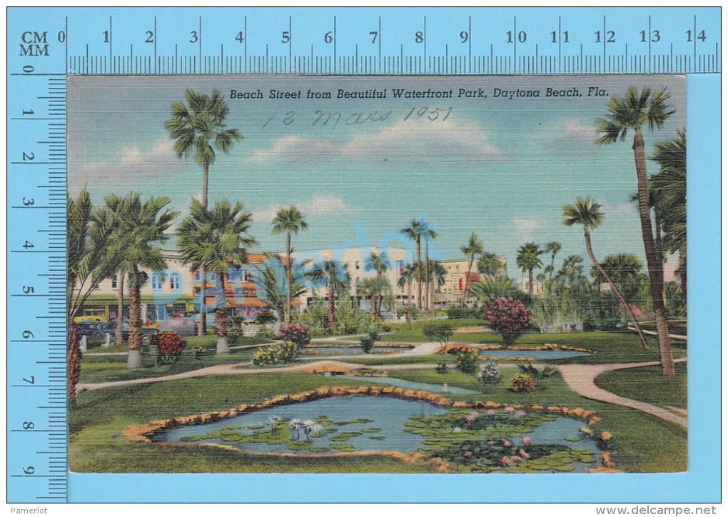 CPSM, Florida ( Beach Street Daytona Beach ) Linen Postcard Recto/Verso - Daytona