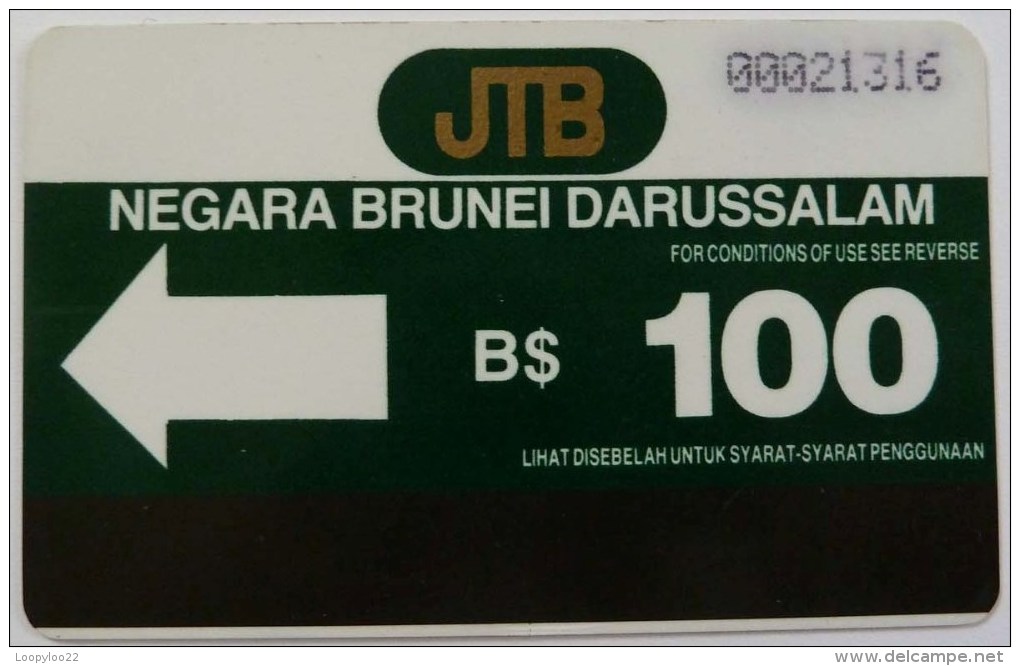 BRUNEI -  Autelca - D4 - Type 2 - With Bar - $100 - Used - Brunei