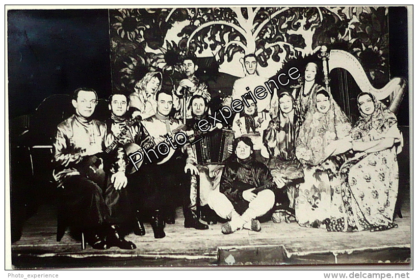 CPA Carte Photo Musicien Spectacle Tzigane Russe Russian Gipsy 1930 PARIS 75 - Autres & Non Classés