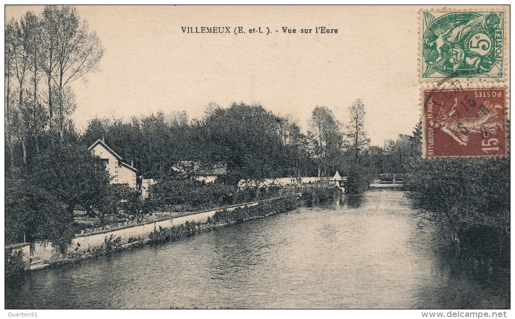 ( CPA 28 )  VILLEMEUX  /  Vue Sur L'Eure  - - Villemeux-sur-Eure