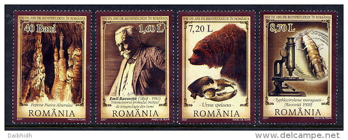 ROMANIA 2007 Biospeleology  Set Of 4 MNH / **.  Michel Block 6158-61 - Nuovi