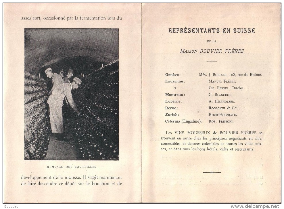 SUISSE - NEUCHATEL - DEPLIANT PUBLICITE - GRANDS VINS MOUSSEUX - BOUVIER FRERES - Svizzera