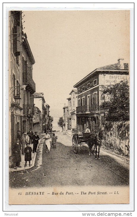 Tarjeta Postal Hendaye, Rue Du Port. - Hendaye