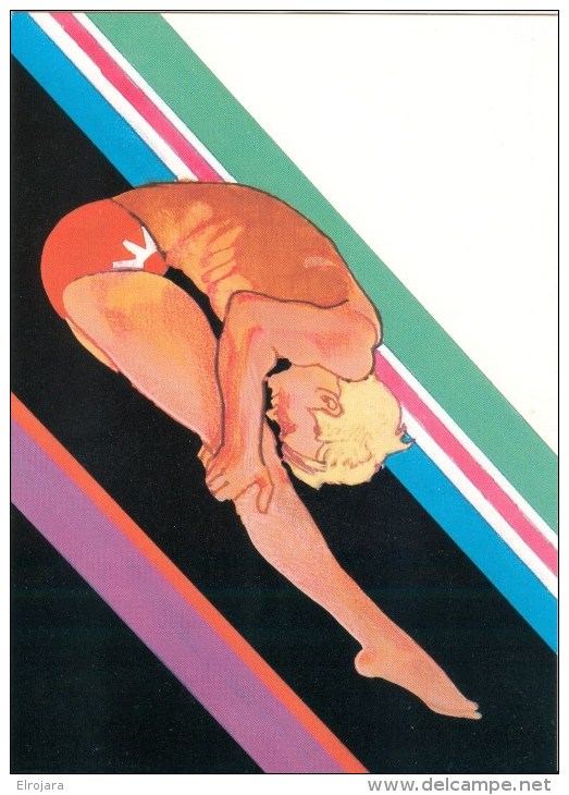 USA Postcard With Diver - Salto De Trampolin