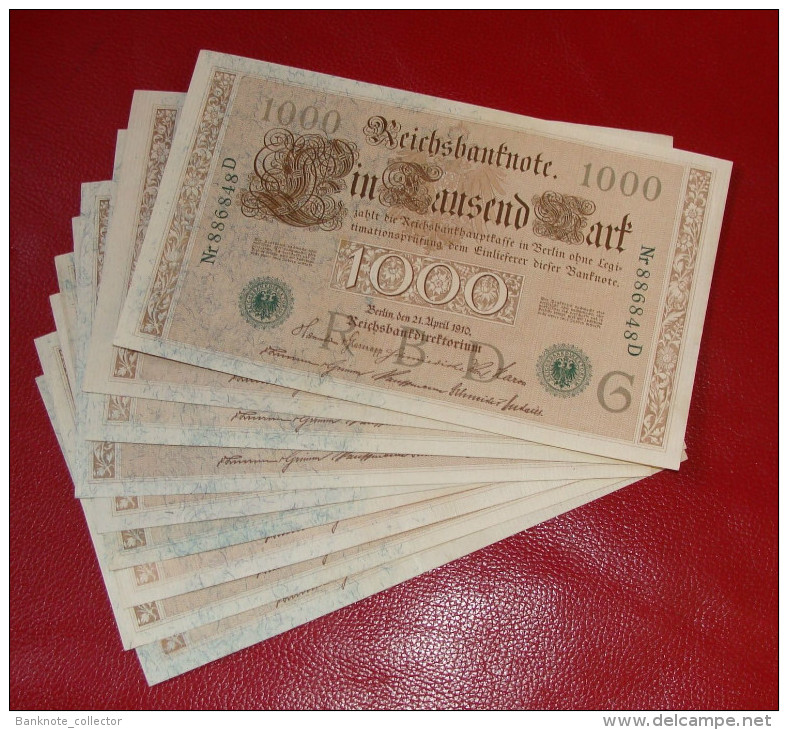 Deutschland, Germany - 1000 Mark, Reichsbanknote, Ro. 46 A , Selten, Rare ( Serie G/D ) 1910 ! - 1.000 Mark