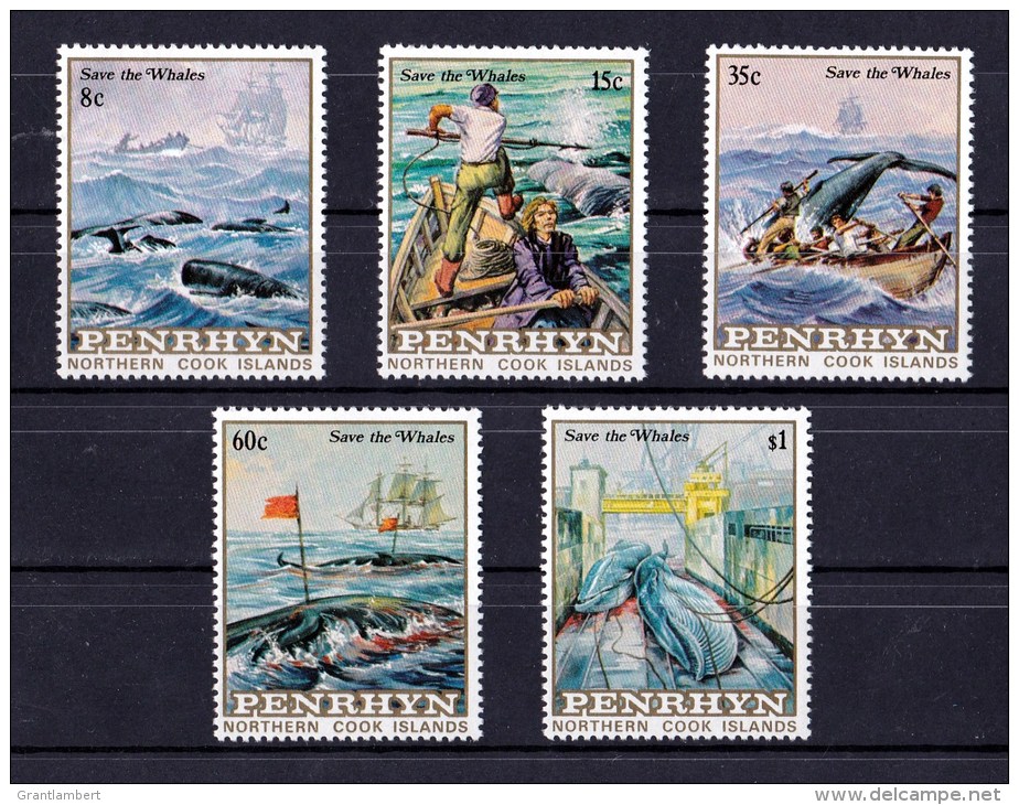 Penrhyn 1983 Save The Whales Set Of 5 MNH - Penrhyn